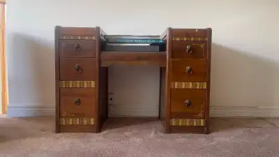 Antique Walnut Dresser with gold in-laid, circa 1940's, View more