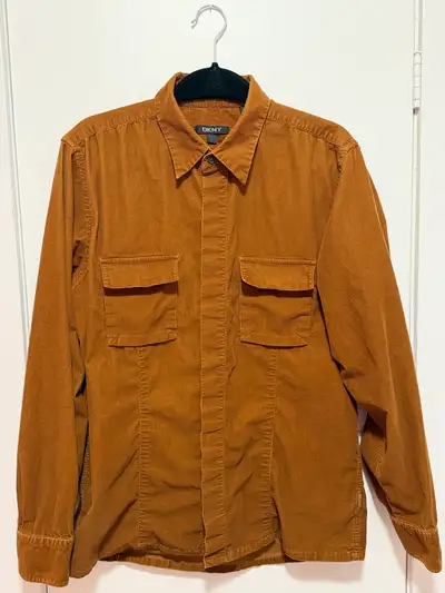 DKNY Men’s Corduroy Overshirt – 100% Cotton – Size L, View more