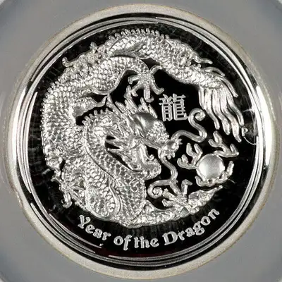 2012 DRAGON HIGH RELIEF Lunar Year Series 1oz Silver Coin $1, View more