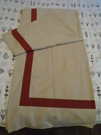 Three drapery panels for sale - originally purchased at Pottery Barn - 55% linen / 45% cotton - full...