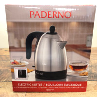 Paderno Stainless Steel Electric Kettle 1.7L 1500W + Base Read 