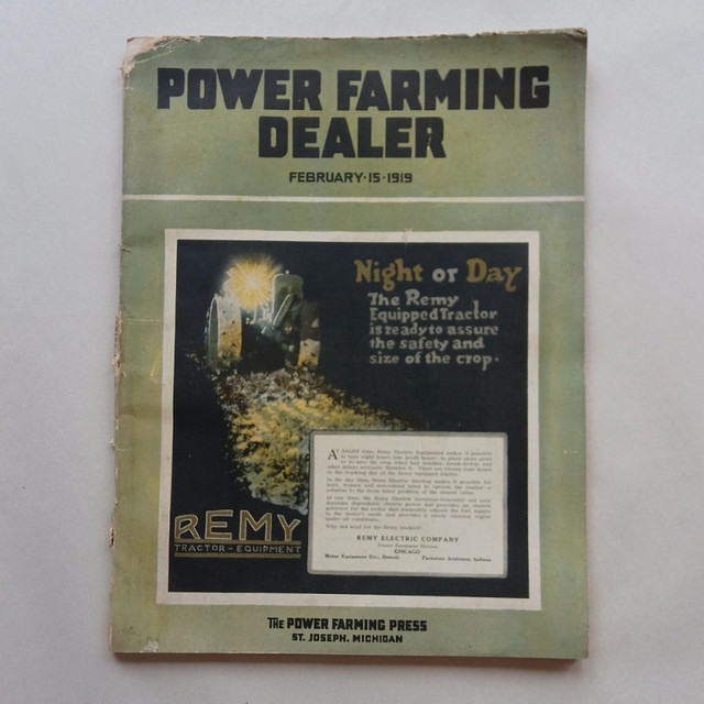 Antique 1919 Remy Tractor Power Farming Dealer Magazine in Magazines in Owen Sound