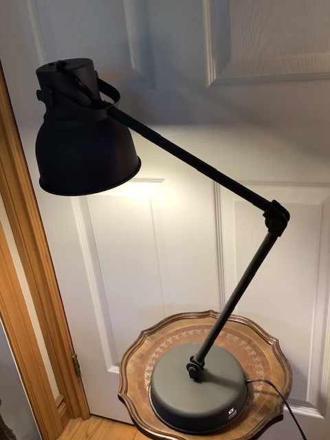 IKEA Grey Hektar Adjustable Table/Desk Lamp Built in USB Port in Indoor Lighting & Fans in Belleville - Image 3