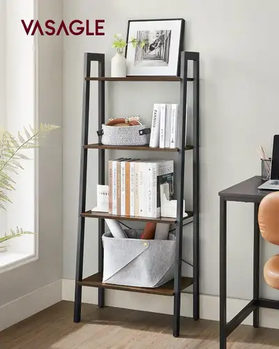 4-Tier Bookshelf, Storage Rack, Bookcase with Steel Frame, for L, View more