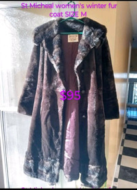 Beautiful St Micheal women's winter fur coat SIZE M and jackets 