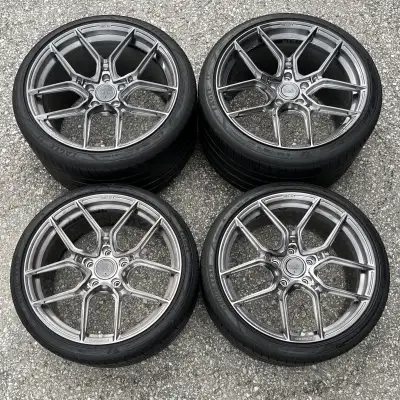 MTR Forged "MTR-01 EVO" Brushed Gunmetal Wheels 20 Inch Front / 21 Inch Rear. 10/10 Condition. No Cu...