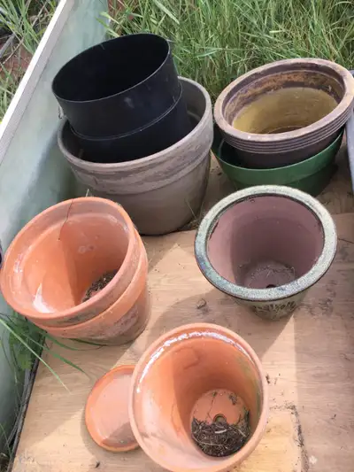 Huge collection of plant pots. Starting at $1. I have lots here!, View more