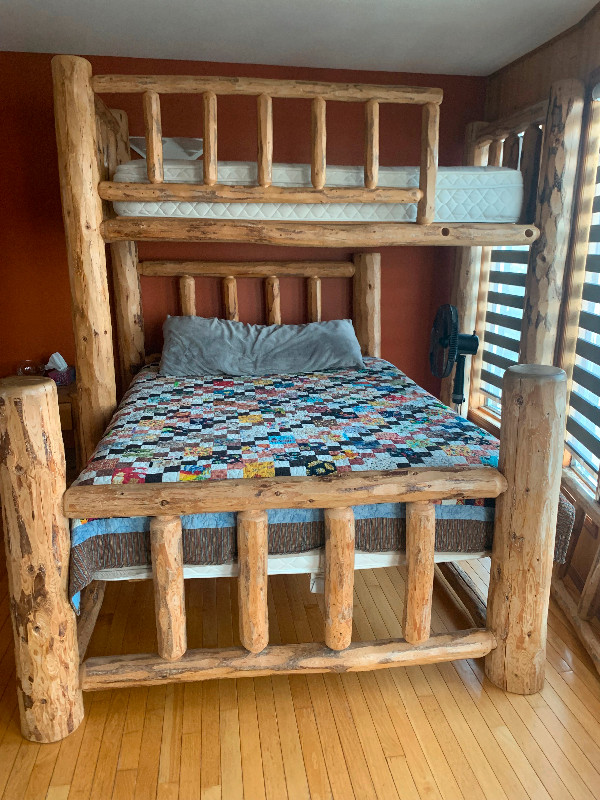 Rustic Log Bunk Bed and Furniture in Beds & Mattresses in Flin Flon