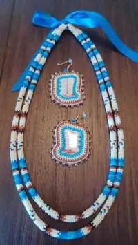 Beaded Necklace w/ matching earrings 