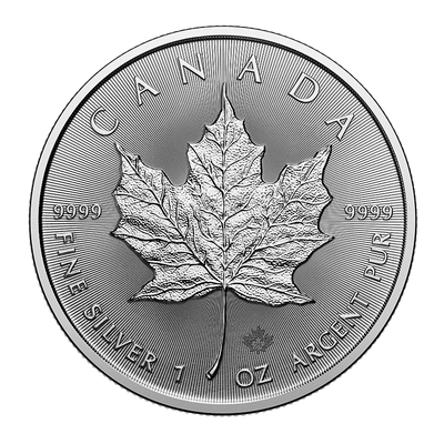 1 oz. 99.99% Pure Silver Canadian Maple Leaf Coin Bullion, View more