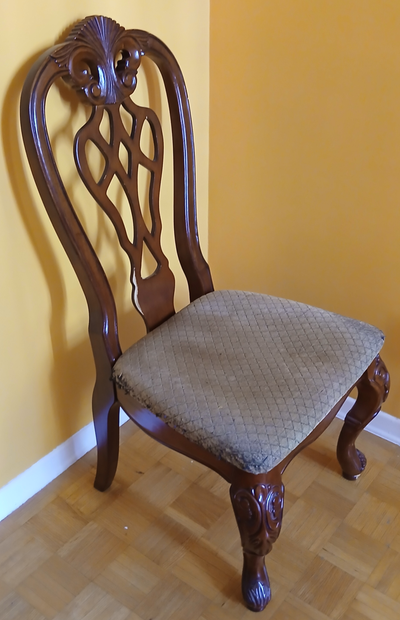 Traditional Queen Anne style wood dining chair, View more