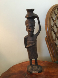 Vintage * Hand Carved Wooden AFRICAN MAN * Folk Art