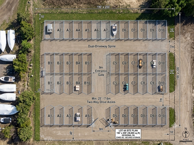 Private Fenced Industrial M2 Zoned outdoor spots/bays in Georgina on a main road with good car and t...