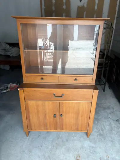 Free delivery antique Vintage Wooden China Cabinet (1950-1960), View more