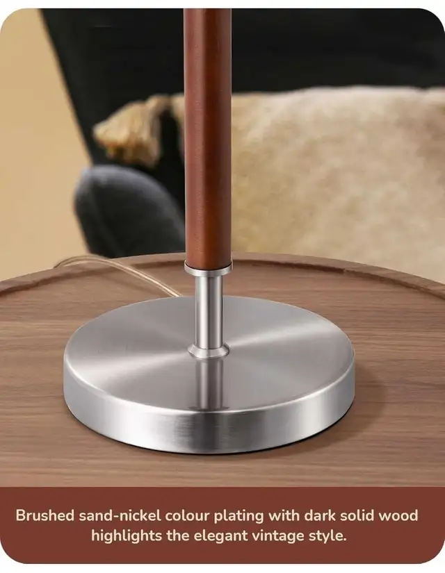 Mid Century Table Lamp, Solid Wood and Metal Bedside Lam in Indoor Lighting & Fans in Markham / York Region - Image 7