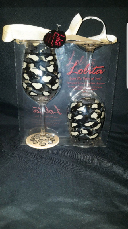Leopard Print Wine Glass Set in Hobbies & Crafts in Oshawa / Durham Region