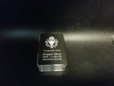 Scottsdale Mint Prepper Silver 100×1 Gram .999 Fine Silver Bar, View more