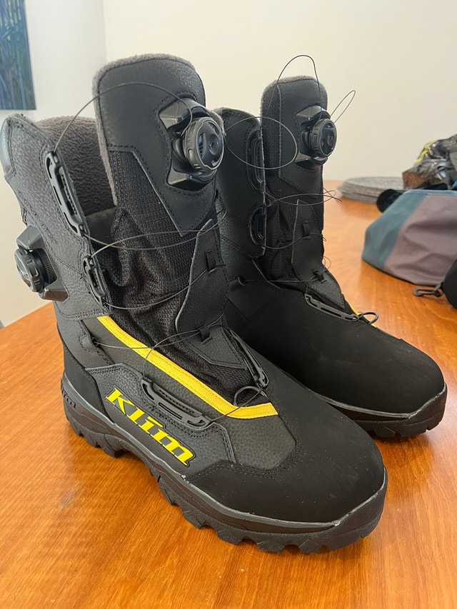 Klim Adrenaline Pro GTX BOA boots, size US 11 Snowmobiles Parts