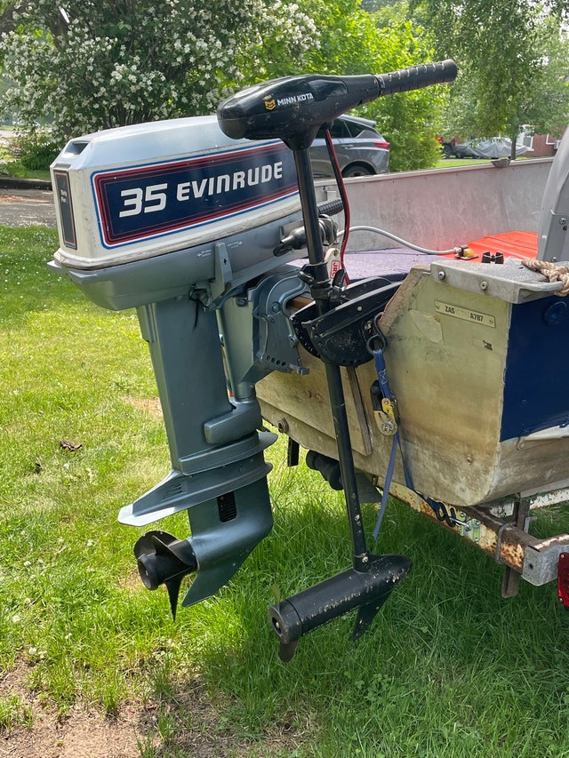 16’ Aluminum Boat, Motor & Trailer Powerboats & Motorboats Hamilton