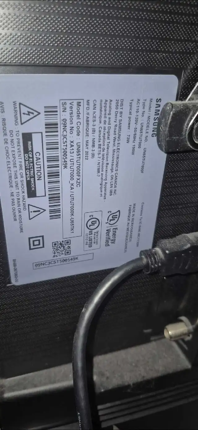 65 inch 3 year old samsung tv in TVs in City of Toronto - Image 3