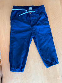 Pantalons toile 12-18 mois marine (c378)