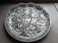 Glass, stemmed sherbet bowls