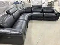 Power Reclining Top Grain Leather Sectional - NEW