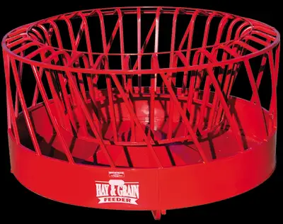 • 8.6 Foot diameter, height 65" • 20 Feeding spaces • Cone in centre for easy feed flow to outside o...