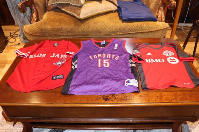 YOUTH CANADA TORONTO BLUE JAYS , RAPTORS AND FC OFFICIAL JERSEYS in Other in Mississauga / Peel Region