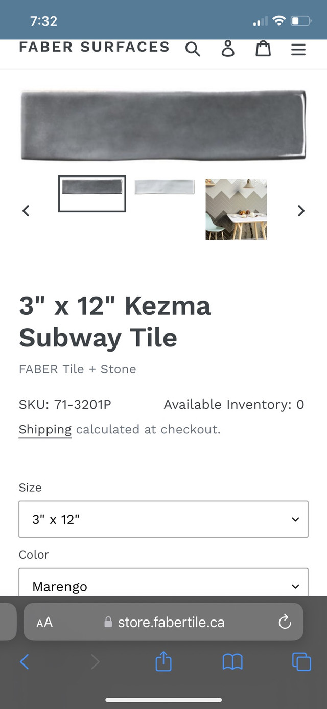 Dark Grey 3”x12” Kezma Subway Tile  in Other in Oshawa / Durham Region - Image 2