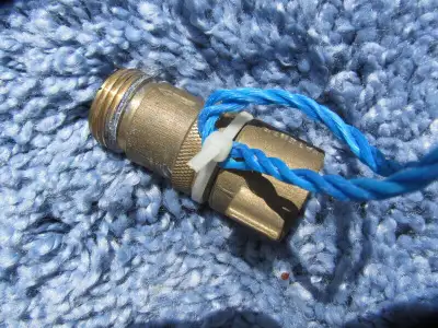 RV potable water pressure regulator. Ensures water entering RV is not high enough pressure to ruptur...