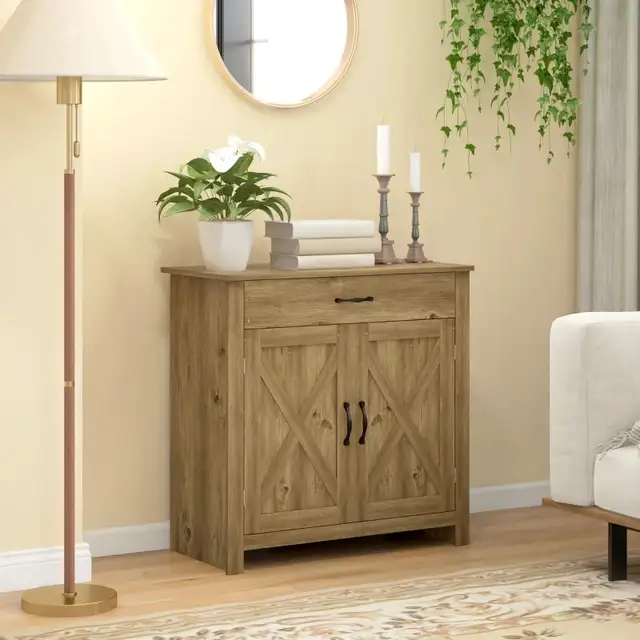 Farmhouse Sideboard Buffet Cabinet, Storage Cabinet with Barn  in Hutches & Display Cabinets in Markham / York Region - Image 9
