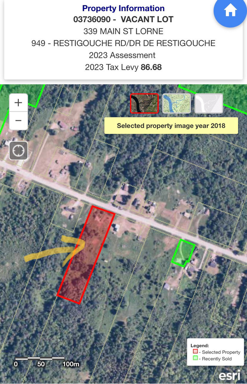 Rent to Own option 2 Acre Land for Sale by Owner Lorne, NB Land
