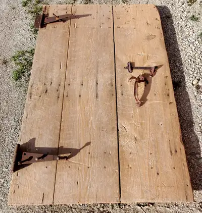Complete with Hinges and Latch assembly $125 or Door only $50 Clean and Ready to use. Note: Board in...