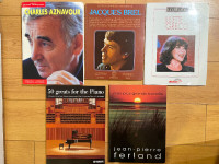 Partitions Aznavour Brel Greco (prix variés)