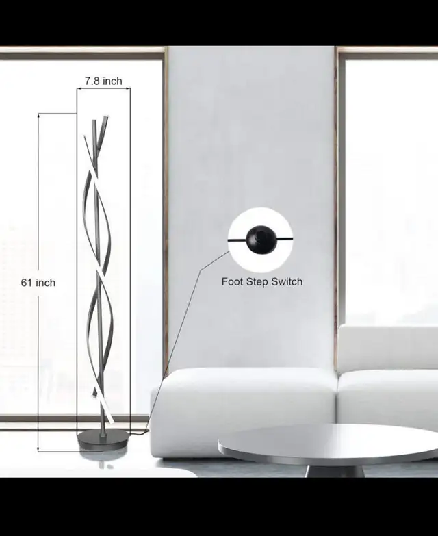 61inch Spiral LED Floor Lights;Art Interior Decoration Home Nor in Indoor Lighting & Fans in Hamilton - Image 4