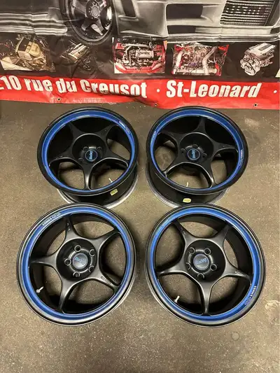 ENKEI RACING RP01 17 UNCH MAGS 17X9JJ OFFSET 22 WHEELS 5X114.3 Used Jdm engines, transmissions and p...