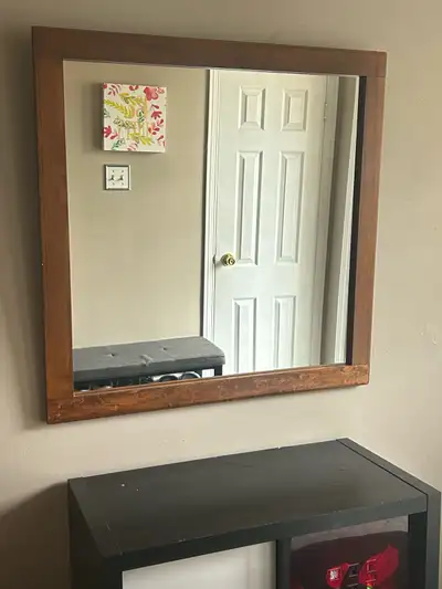 Wall Mirror with Wood Frame, View more