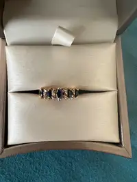 Blue Sapphire Diamond Ring - $550