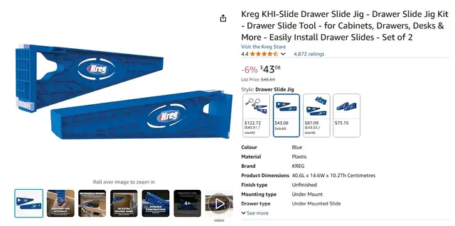 Kreg KHI-Slide Drawer Slide Jig in Hand Tools in City of Montréal - Image 7