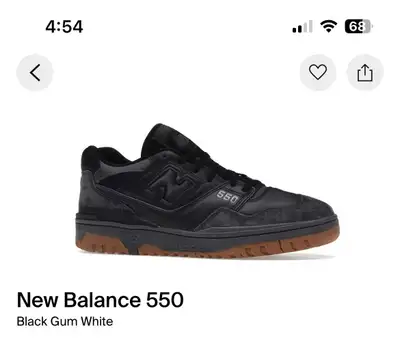 New Balance 550 Black Gum White, View more