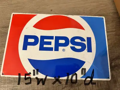 METAL PEPSI COLA SIGN, View more