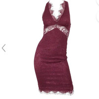 Dolce and Gabbana Burgundy Lace Dress