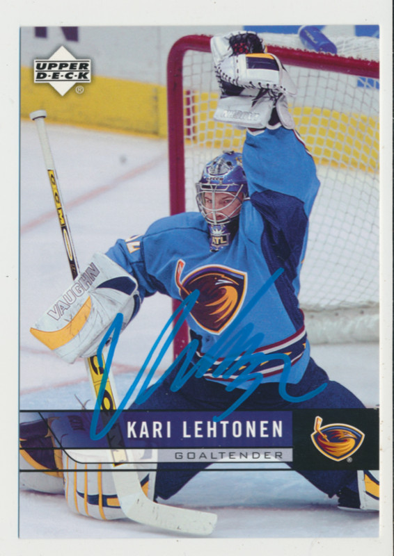 KARI LEHTONEN ATLANTA THRASHERS EX-RARE SIGNED UD SERIES 1 CARD in Arts & Collectibles in Oakville / Halton Region