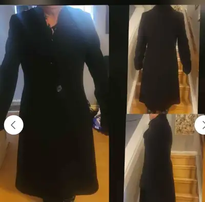 Women's IVE black long coat, View more