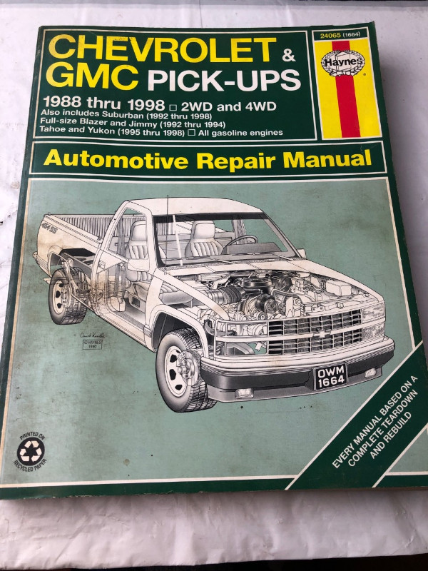 HAYNES 1988 -1998 CHEVROLET GMC PICK-UP REPAIR MANUAL #M0104 in Textbooks in Edmonton