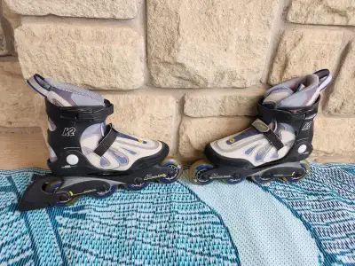 Women's K2 Inline Skates Size 7 with Knee, Elbow and Wrist Pads, View more