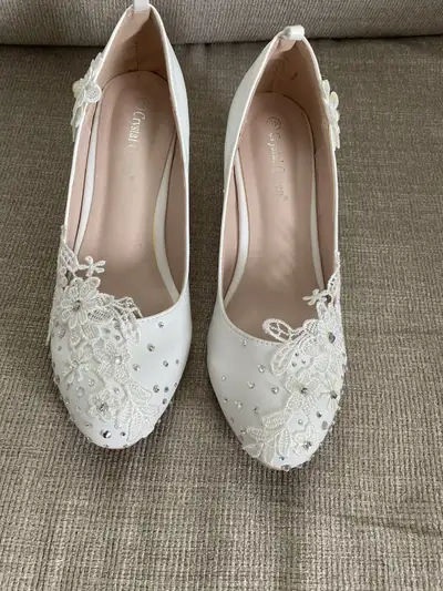 Ladies Wedge White Shoes, View more