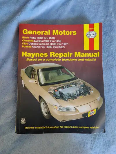 This is a used Haynes Repair Manual for General Motors vehicles, specifically Buick Regal (1988 thru...