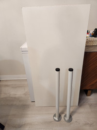 Ikea LINNMON Tabletop, white and 2 white legs